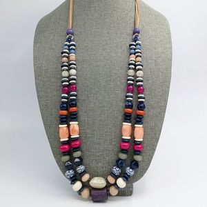 Chico's Beaded Colorful Double-strand Necklace